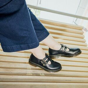 NWOT Black 8065 Mary Jane Buckle Leather Shoes